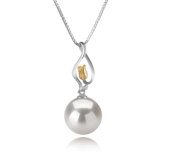 11-12mm AAAA Quality di Perle Acqua Dolce - Edison Pendente in Caresse Bianco