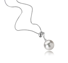 11-12mm di Perle Acqua Dolce - Edison Pendente en Lorna Bianco