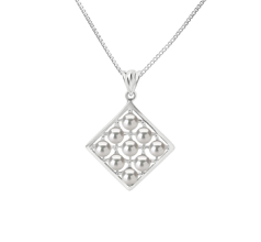 3-4mm di Perle Acqua Dolce Pendente en Carrie Bianco
