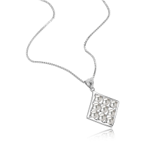 3-4mm di Perle Acqua Dolce Pendente en Carrie Bianco