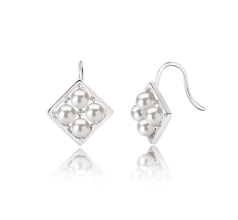 3-4mm di Perle Acqua Dolce Orecchini en Carrie Bianco