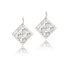 3-4mm di Perle Acqua Dolce Orecchini en Carrie Bianco