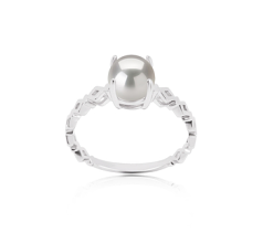 7.5-8mm di Perle Acqua Dolce Anello en Dawn Bianco