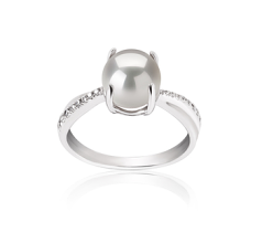 7.5-8mm di Perle Acqua Dolce Anello en Forever Bianco