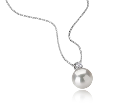 9-10mm di Perle Acqua Dolce Pendente en Eternity Bianco