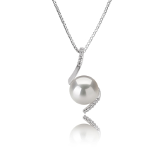 9-10mm di Perle Acqua Dolce Pendente en Mathilde Bianco
