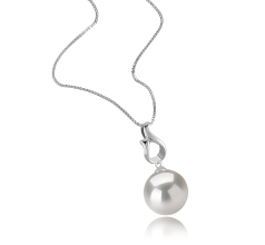 11-12mm di Perle Acqua Dolce - Edison Pendente en Elin Bianco