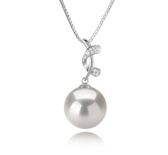 11-12mm di Perle Acqua Dolce - Edison Pendente en Angie Bianco