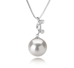 11-12mm AAAA Quality di Perle Acqua Dolce - Edison Pendente in Angie Bianco