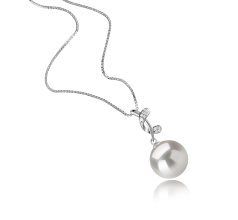 11-12mm di Perle Acqua Dolce - Edison Pendente en Angie Bianco