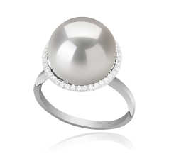 12-13mm di Perle Acqua Dolce - Edison Anello en Yanaka Bianco