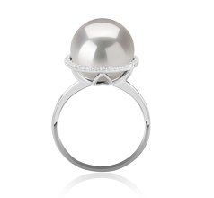 12-13mm di Perle Acqua Dolce - Edison Anello en Yanaka Bianco