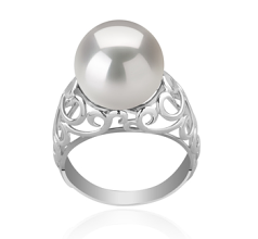 12-13mm di Perle Acqua Dolce - Edison Anello en Alva Bianco