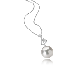 12-13mm di Perle Acqua Dolce - Edison Pendente en Dixie Bianco