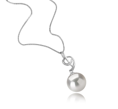 11-12mm di Perle Acqua Dolce - Edison Pendente en Sofie Bianco