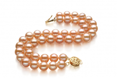 7-8mm AA Quality di Perle Acqua Dolce Bracciale in Maxima Rosa