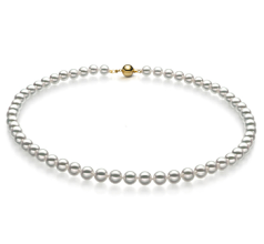 6.5-7mm Akoya Giapponese Collana en Hanadama 23 pollici Bianco