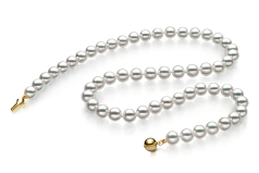 6.5-7mm Akoya Giapponese Collana en Hanadama 23 pollici Bianco