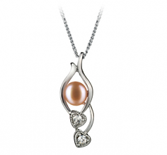 7-8mm di Perle Acqua Dolce Pendente en Eudora Rosa