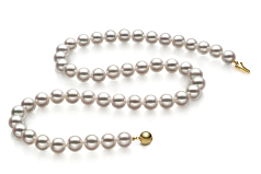7.5-8mm Akoya Giapponese Collana en Hanadama 18 pollici Bianco