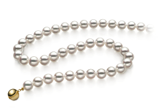 7.5-8mm Akoya Giapponese Collana en Hanadama 18 pollici Bianco