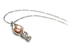 7-8mm di Perle Acqua Dolce Pendente en Eudora Rosa