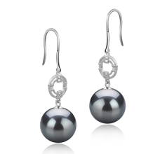 10-11mm Di Tahiti Orecchini en Adelle Nero