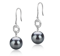 10-11mm Di Tahiti Orecchini en Adelle Nero