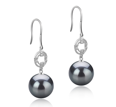 10-11mm Di Tahiti Orecchini en Adelle Nero
