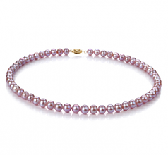 6-6.5mm di Perle Acqua Dolce Collana en Lavanda