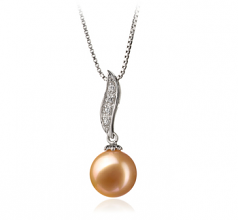 9-10mm di Perle Acqua Dolce Pendente en Clementina Rosa