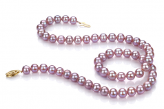 6-6.5mm di Perle Acqua Dolce Collana en Lavanda