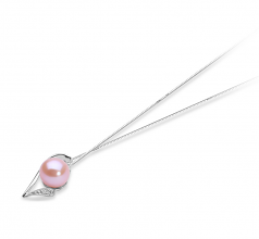 7-8mm di Perle Acqua Dolce Pendente en Carlina Rosa