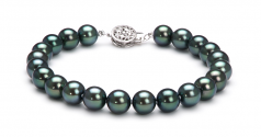 7-7.5mm Akoya Giapponese Parure en Nero
