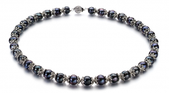 8-9mm di Perle Acqua Dolce Parure en Maria Antonietta Nero