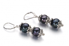 8-9mm di Perle Acqua Dolce Parure en Maria Antonietta Nero