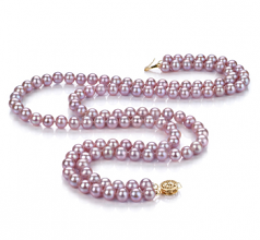 6-6.5mm di Perle Acqua Dolce Collana en Vanessa Lavanda