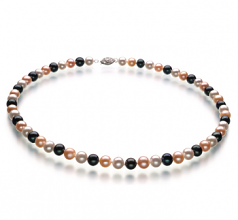 6-7mm di Perle Acqua Dolce Collana en Multicolore