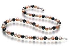 6-7mm di Perle Acqua Dolce Collana en Multicolore