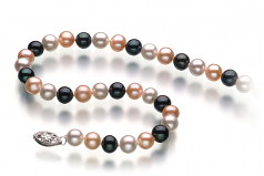6-7mm di Perle Acqua Dolce Collana en Multicolore