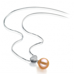 7-8mm di Perle Acqua Dolce Pendente en Festoso Rosa