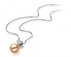7-8mm di Perle Acqua Dolce Pendente en Festoso Rosa