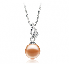 7-8mm di Perle Acqua Dolce Pendente en Zalina Rosa