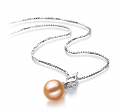 7-8mm di Perle Acqua Dolce Pendente en Zalina Rosa
