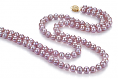 6-6.5mm di Perle Acqua Dolce Collana en Vanessa Lavanda