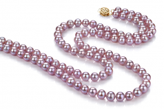 6-6.5mm AA Quality di Perle Acqua Dolce Collana in Vanessa Lavanda