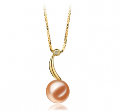 9-10mm di Perle Acqua Dolce Pendente en Sora Rosa