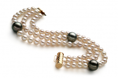 5-11mm Di Tahiti e di Acqua dolce Bracciale en Nero