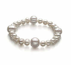 6-11mm A Quality di Perle Acqua Dolce Bracciale in Irina Bianco