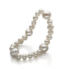 6-11mm di Perle Acqua Dolce Bracciale en Irina Bianco